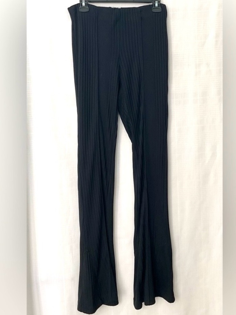 Anthropologie maeve ribbed  Black Flare Pants